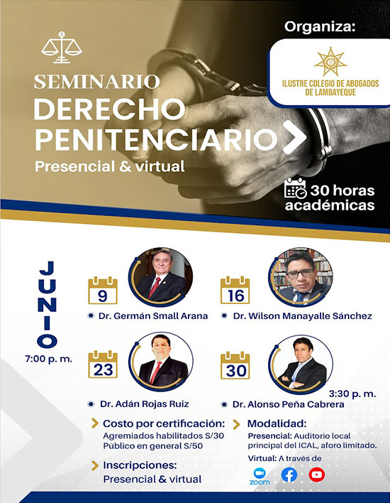 Seminario Académico de 𝐃𝐄𝐑𝐄𝐂𝐇𝐎 𝐏𝐄𝐍𝐈𝐓𝐄𝐍𝐂𝐈𝐀𝐑𝐈𝐎