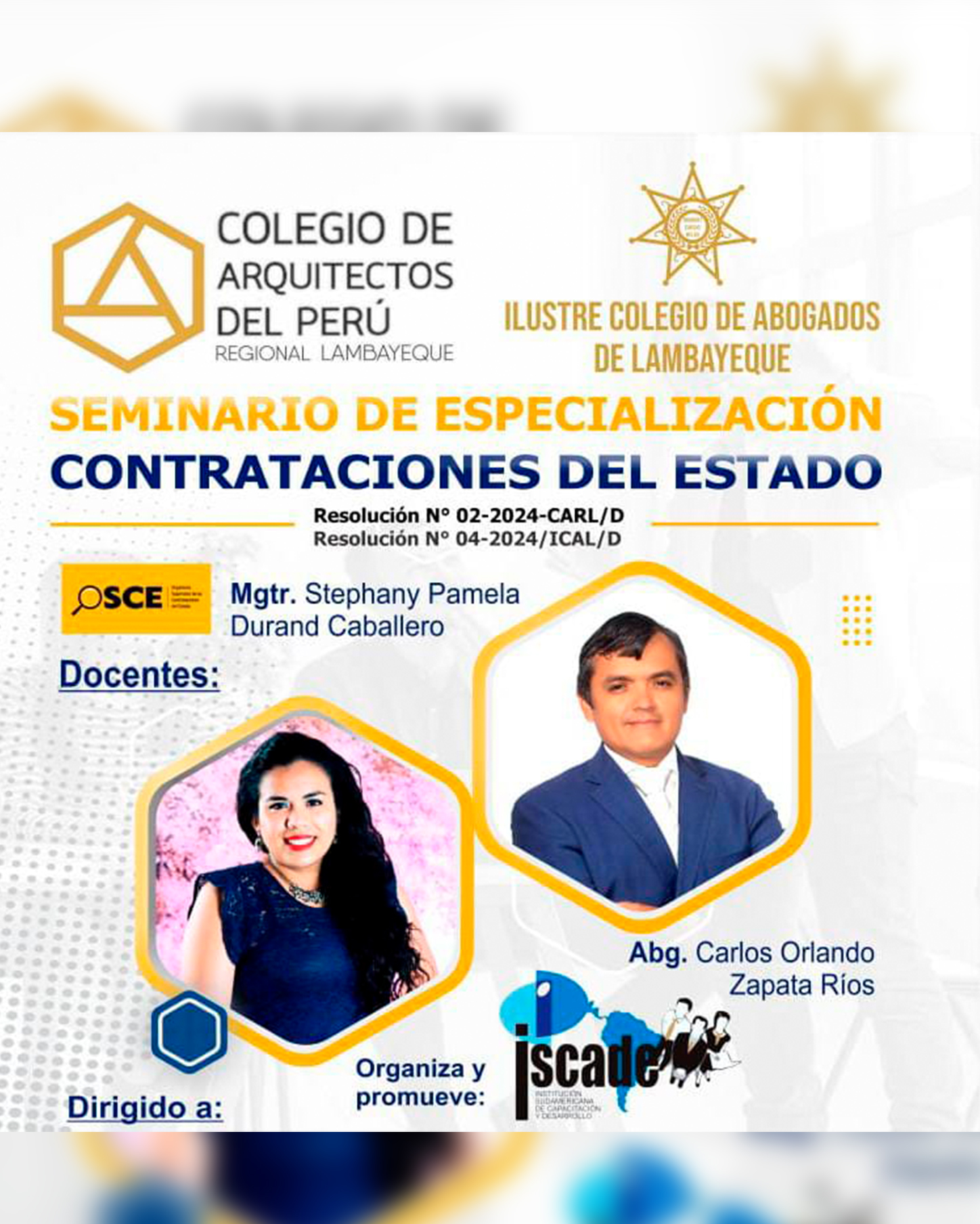 SEMINARIO DE ESPECIALIZACIÓN CONTRATACIONES DEL ESTADO