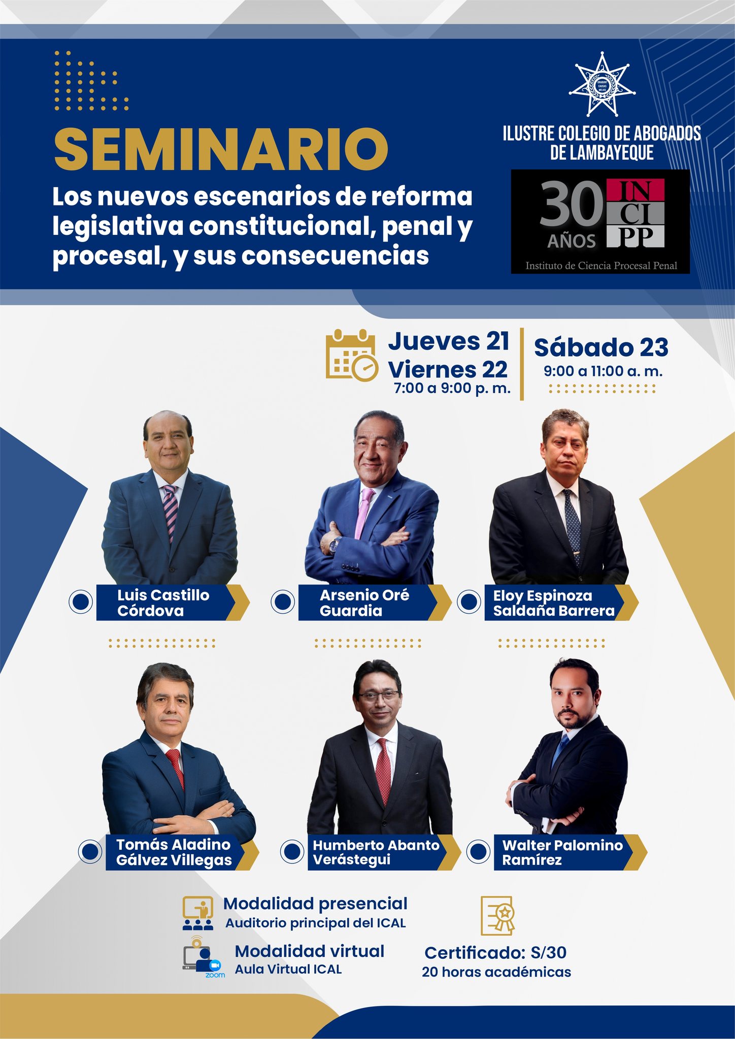 Los nuevos escenarios de reforma legislativa constitucional, penal y procesal, y sus consecuencias